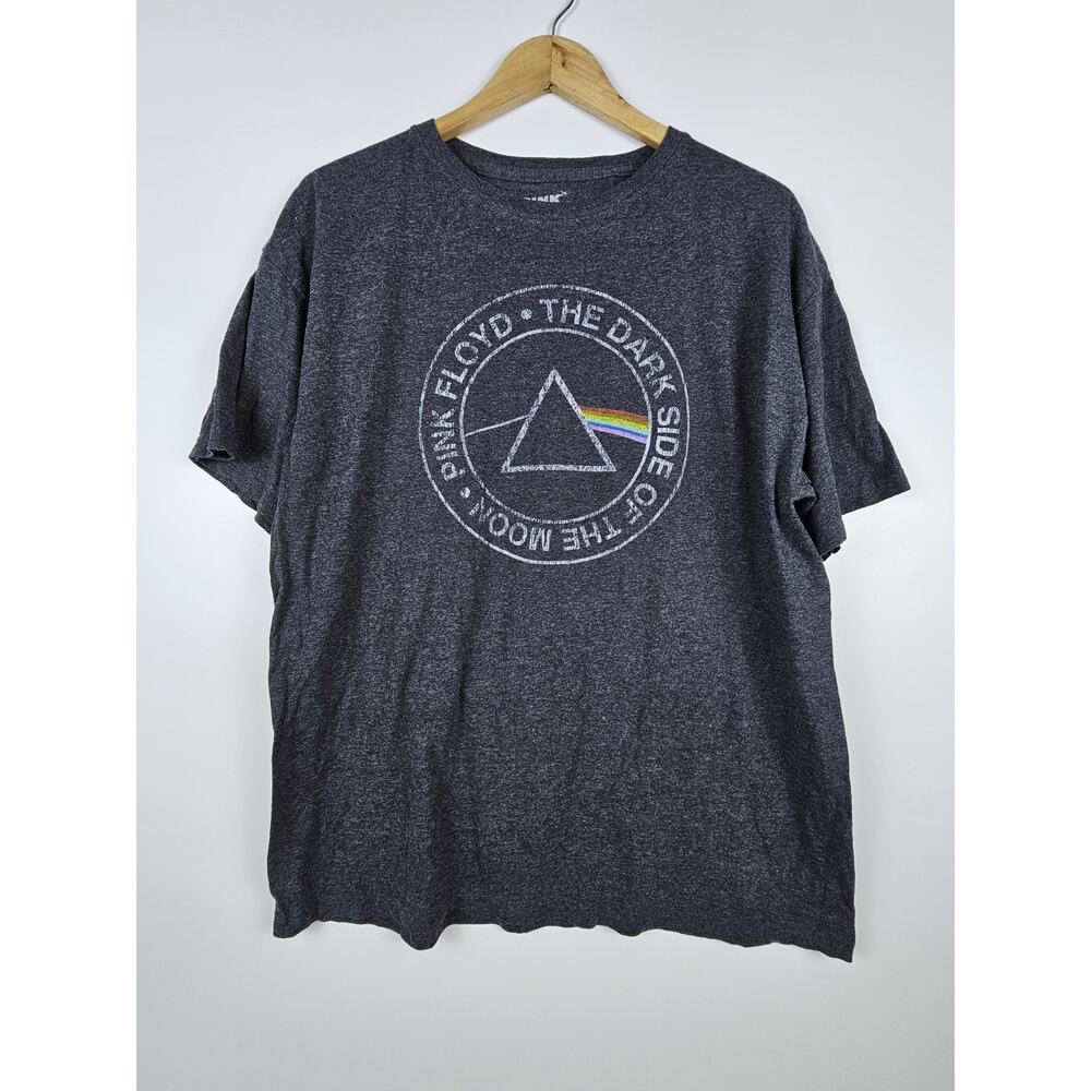 Pink Floyd Mens Gray Short-Sleeved Large T-Shirt Dark Side Of The Moon Vintage